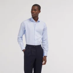 HAST Chemise premium cintrée en pinpoint double retors e> Cintrée | Chemises Bleues