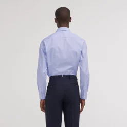 HAST Chemise premium cintrée en fil à fil double retors bleue><noscript><img width=