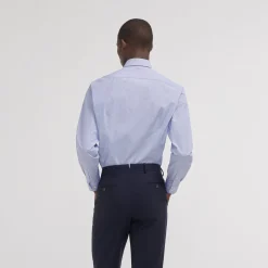 HAST Chemise premium cintrée en popeline double retors à rayures bleues et blanches><noscript><img width=
