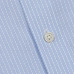 HAST Chemise premium cintrée en popeline double retors bleue à rayures blanches><noscript><img width=