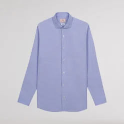 HAST Chemise premium cintrée en fil à fil double retors bleue><noscript><img width=