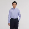 HAST Chemise premium en fil à fil double retors bleue> Classique | Chemises Formelles