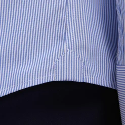 HAST Chemise premium en popeline double retors à rayures bleues et blanches><noscript><img width=