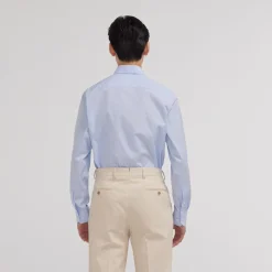 HAST Chemise premium en popeline double retors bleue à rayures blanches><noscript><img width=