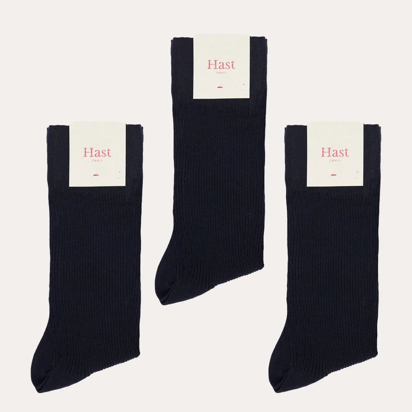 HAST Pack de trois chaussettes marine en laine mérinos> Chaussettes