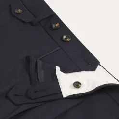 HAST Pantalon à double plis en laine Fresco marine><noscript><img width=
