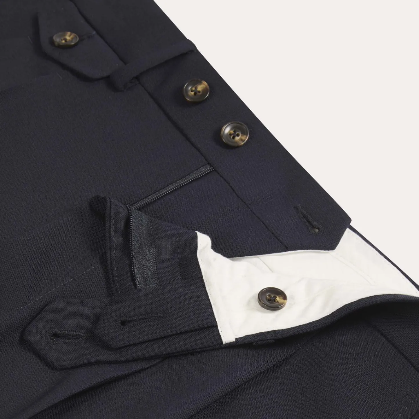 HAST Pantalon à double plis en laine Fresco marine> Costumes | Pantalons