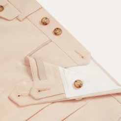 HAST Pantalon à double plis en coton écru><noscript><img width=