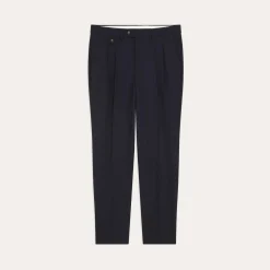 HAST Pantalon à double plis en laine Fresco marine><noscript><img width=
