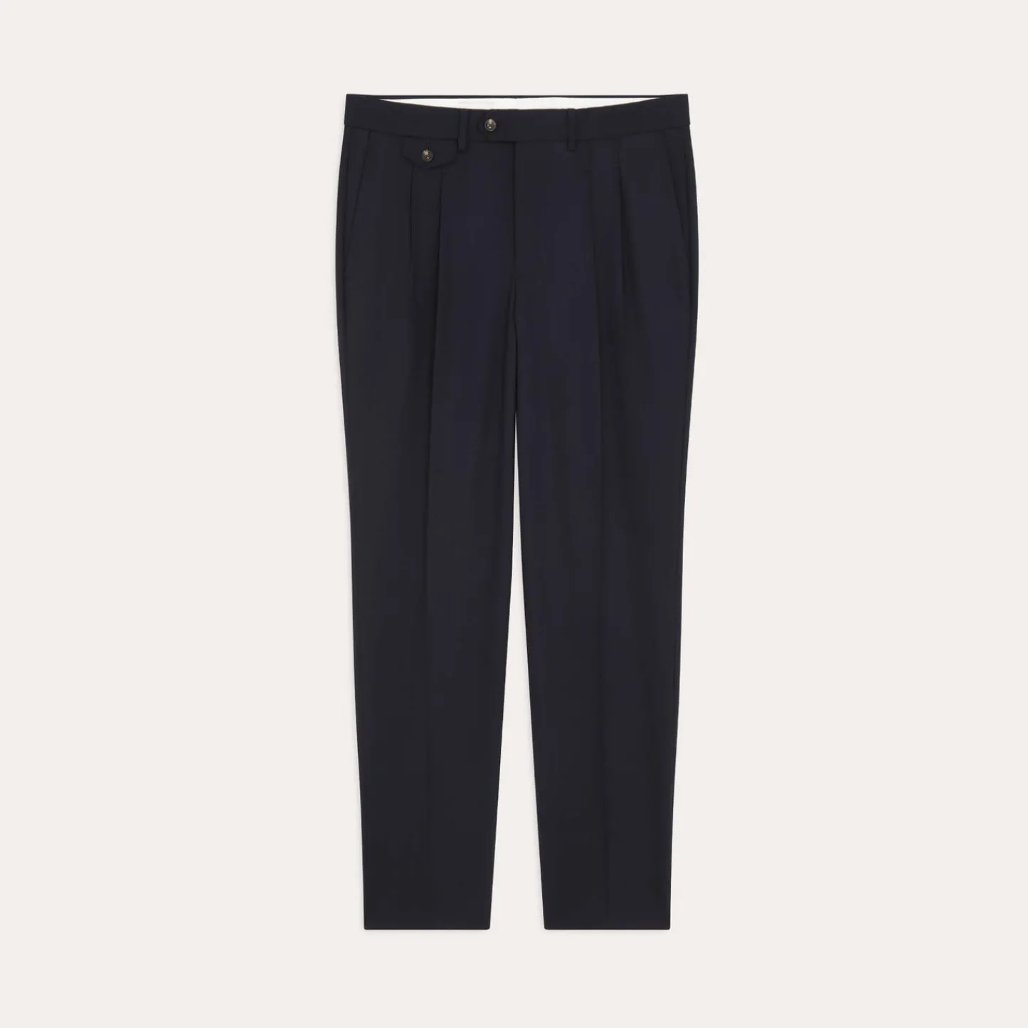 HAST Pantalon à double plis en laine Fresco marine> Costumes | Pantalons