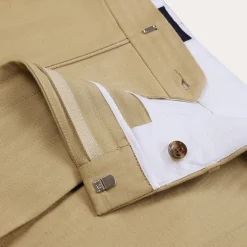HAST Pantalon à pince en coton et lin beige><noscript><img width=