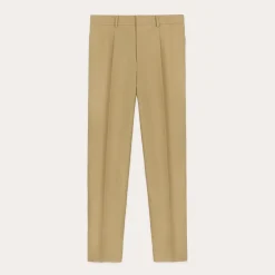 HAST Pantalon à pince en coton et lin beige><noscript><img width=