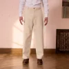 HAST Pantalon large en coton écru> Pantalons