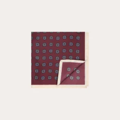 HAST Pochette en soie bordeaux à motifs> Pochettes