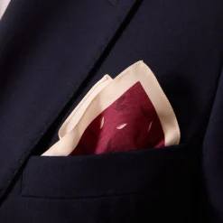 HAST Pochette en soie bordeaux à motifs><noscript><img width=