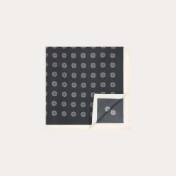 HAST Pochette en soie marine à motifs> Pochettes