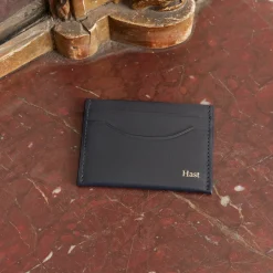 HAST Porte-cartes en cuir lisse marine><noscript><img width=