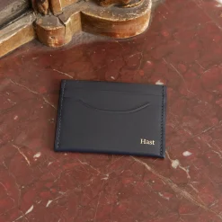 HAST Porte-cartes en cuir lisse marine><noscript><img width=
