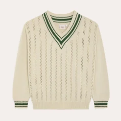 HAST Pull cricket en coton écru><noscript><img width=