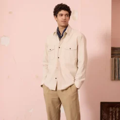 HAST Surchemise en ripstop beige> Surchemises | Chemises Casual