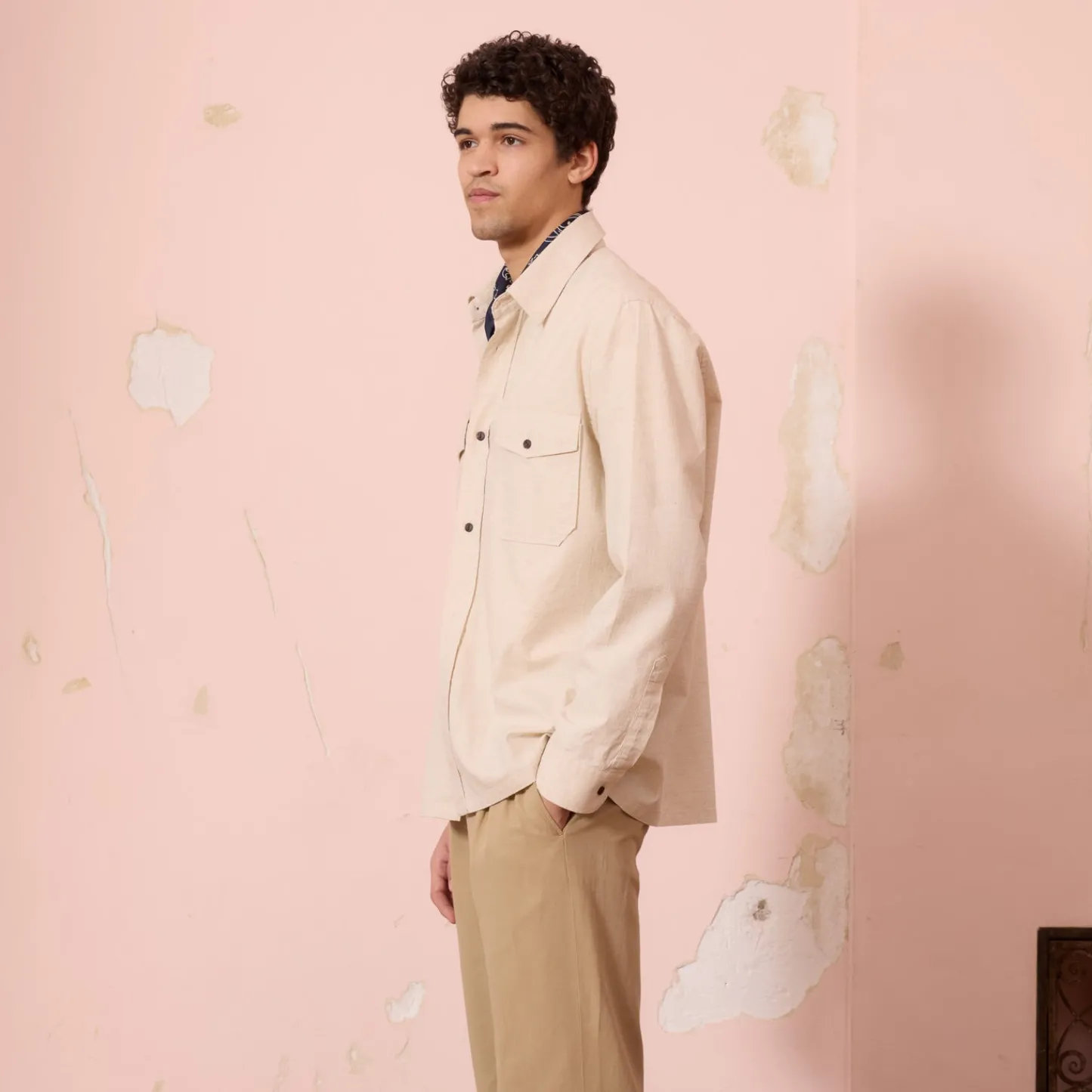 HAST Surchemise en ripstop beige> Surchemises | Chemises Casual