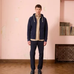 HAST Sweat à capuche zippé marine><noscript><img width=