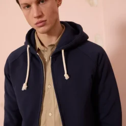 HAST Sweat à capuche zippé marine><noscript><img width=