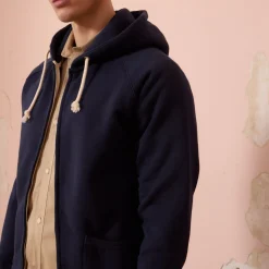 HAST Sweat à capuche zippé marine><noscript><img width=