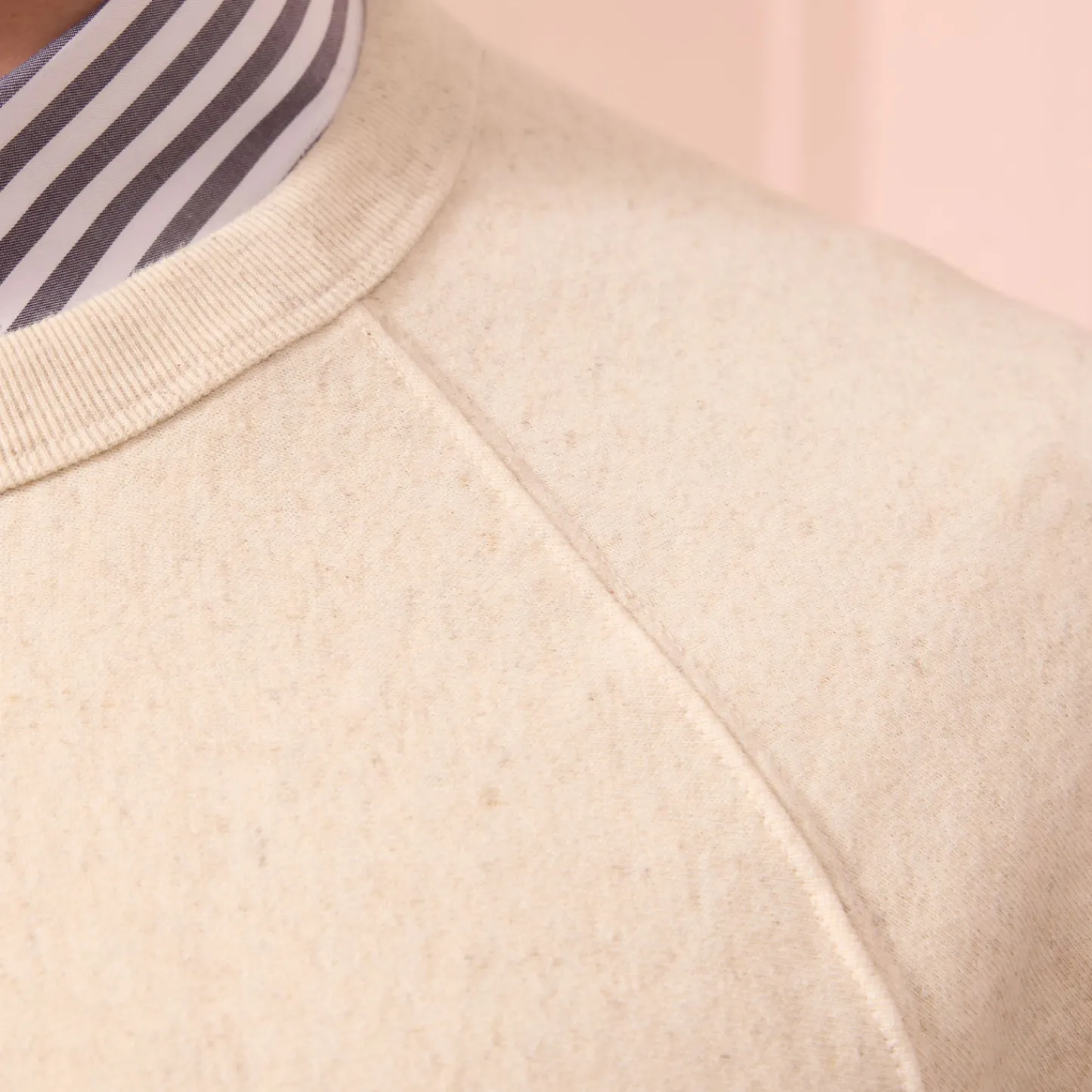 HAST Sweatshirt en coton biologique et lin écru chiné> Maille
