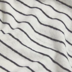 HAST T-shirt à manches longues en coton et lin écru à rayures marine><noscript><img width=