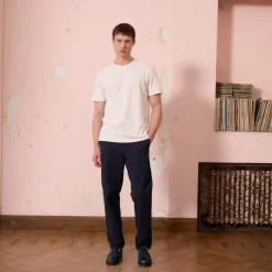 HAST T-shirt en coton et lin écru><noscript><img width=