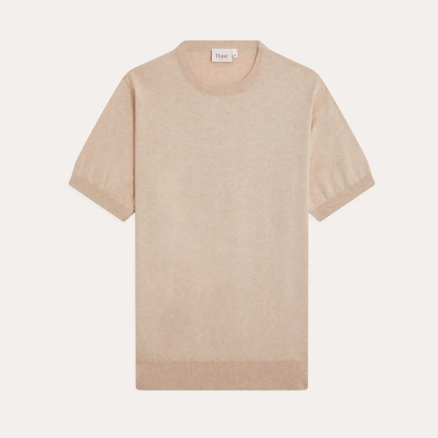 HAST T-shirt en maille de coton biologique beige chiné> Maille