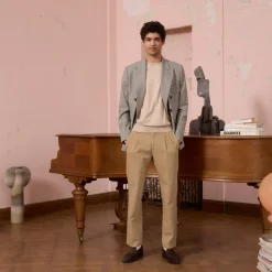 HAST Veste croisée en laine Prince de Galles grise><noscript><img width=