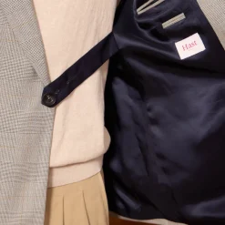 HAST Veste croisée en laine Prince de Galles grise><noscript><img width=