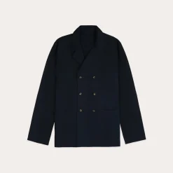HAST Veste de travail croisée en coton marine><noscript><img width=