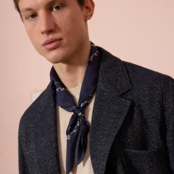 HAST Veste tailleur déstructurée en laine marine chiné><noscript><img width=